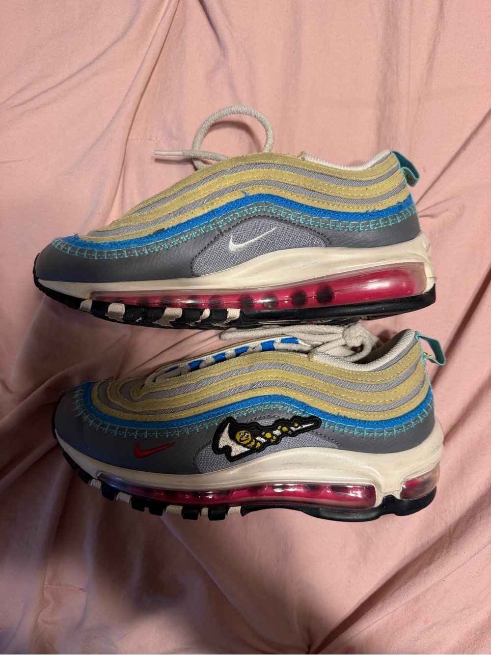 Nike Kids Air Max 97 Sneakers - Gray/Blue/Yellow/Pink/Red